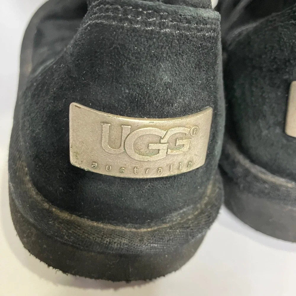 UGG Australia black tall boots side zipper black suede women's size‎ 7  trendy